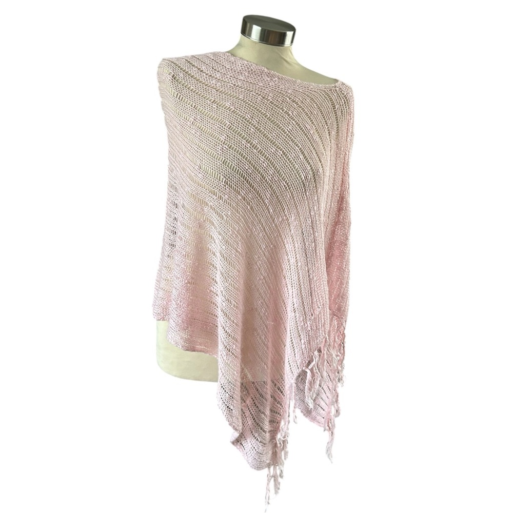 Soft Pink Knit Poncho Top